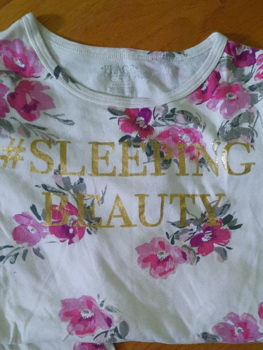14 The Children's Place White Floral Pajama Set Sleeping Beauty Girls Pjs